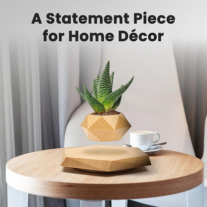 BandDlevs Floating Pots for Plants - Levitating Pot - Levitating Planter for Bonsai, Succulents, Air Plants - Floating Magnetic Display for Home Office Desks - Magnetic Levitation Plant Holder