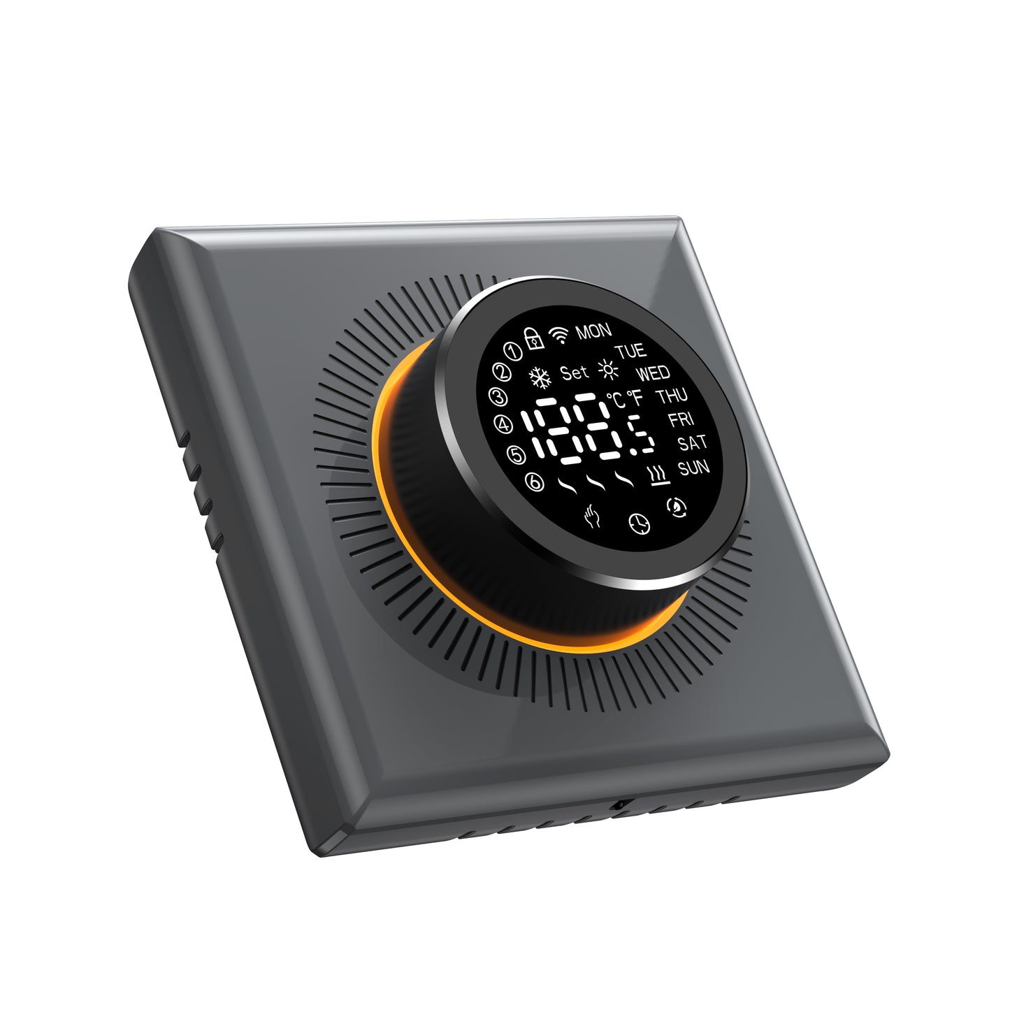 Smart Home Modern Design Floor Heating Systems TFT Knob Wi-Fi 3A 220V Thermostat with Alexa Google Assistant Voice Control